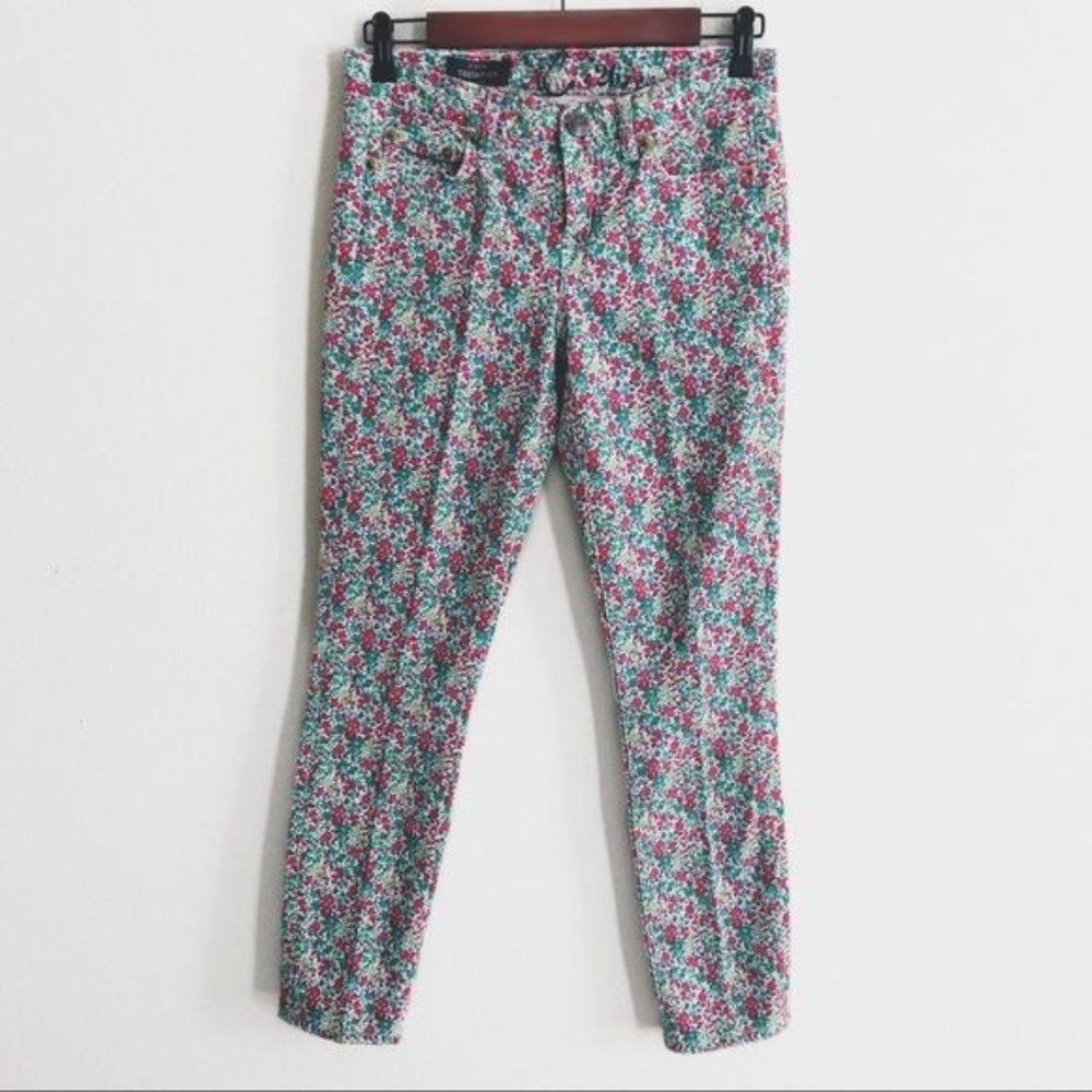 J. Crew Floral Toothpick Ankle Jeans Size 26